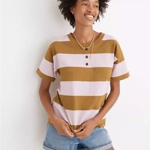 Madewell Parkview Henley Striped Tee